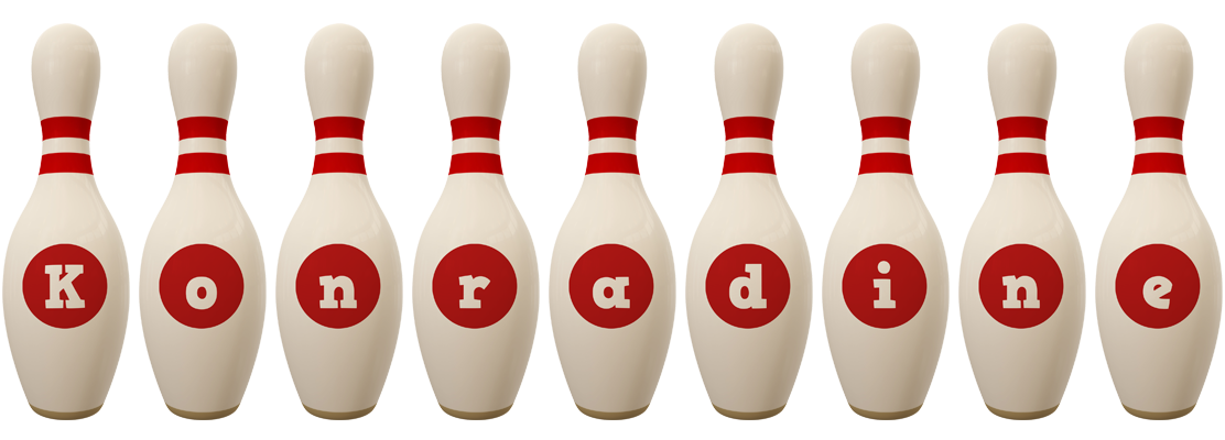 Konradine bowling-pin logo