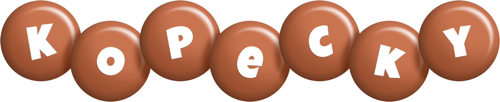 Kopecky candy-brown logo