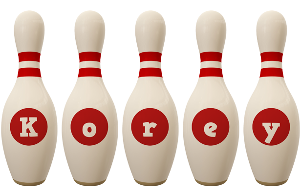 Korey bowling-pin logo