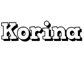 Korina snowing logo