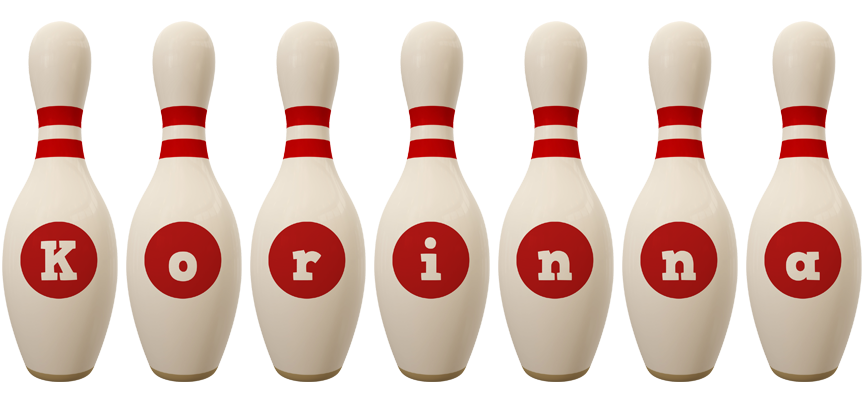 Korinna bowling-pin logo
