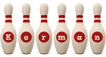 Korman bowling-pin logo