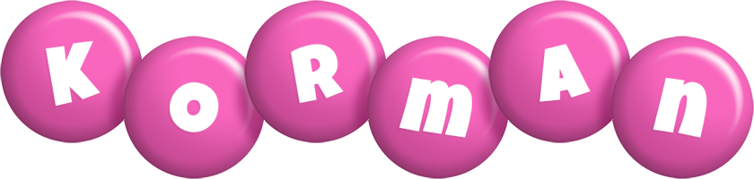 Korman candy-pink logo