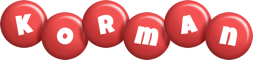 Korman candy-red logo