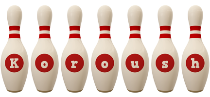 Koroush bowling-pin logo