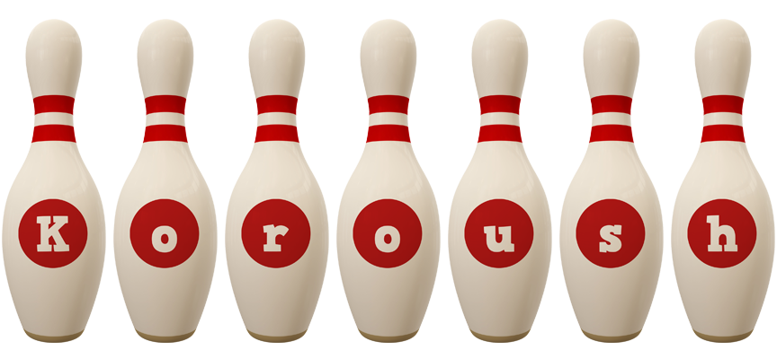 Koroush bowling-pin logo