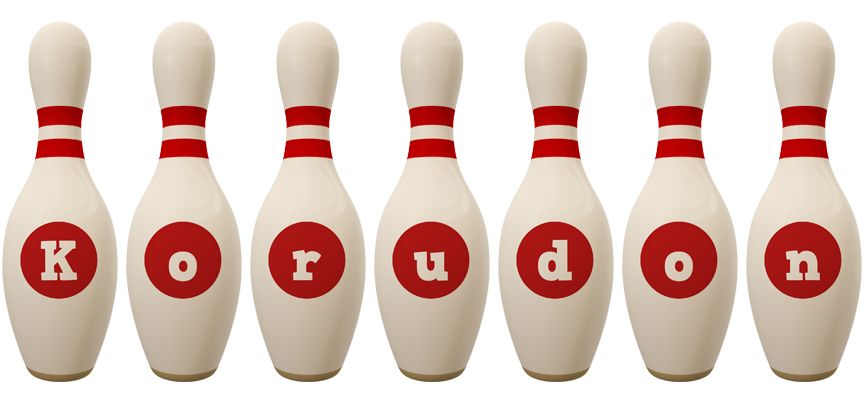 Korudon bowling-pin logo