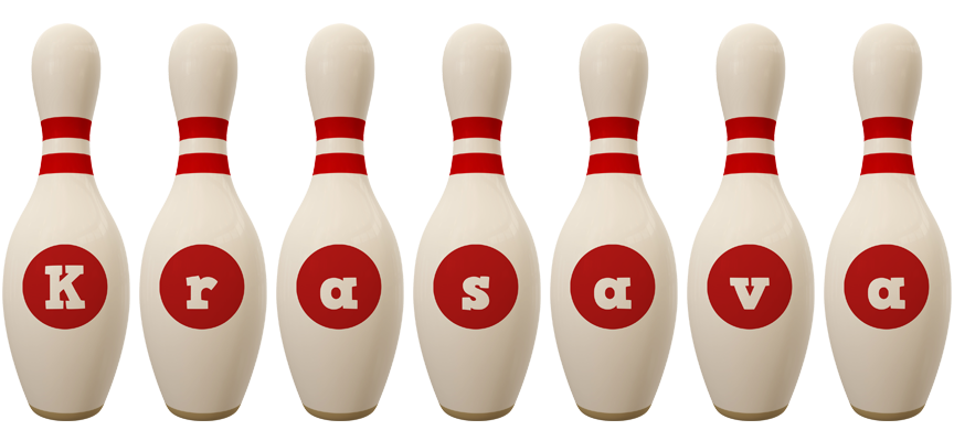 Krasava bowling-pin logo
