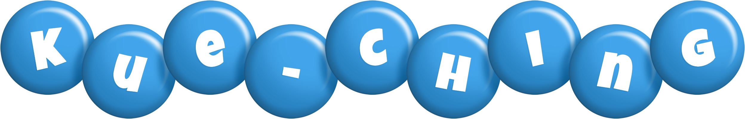 Kue-Ching candy-blue logo