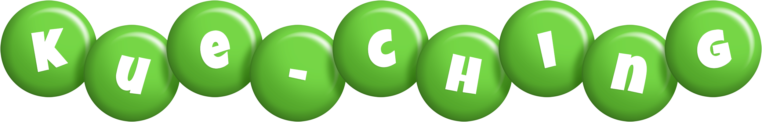 Kue-Ching candy-green logo