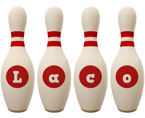 Laco bowling-pin logo