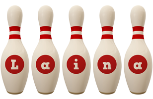 Laina bowling-pin logo