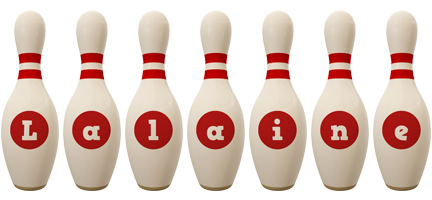 Lalaine bowling-pin logo