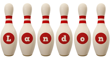 Landon bowling-pin logo