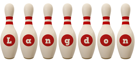 Langdon bowling-pin logo