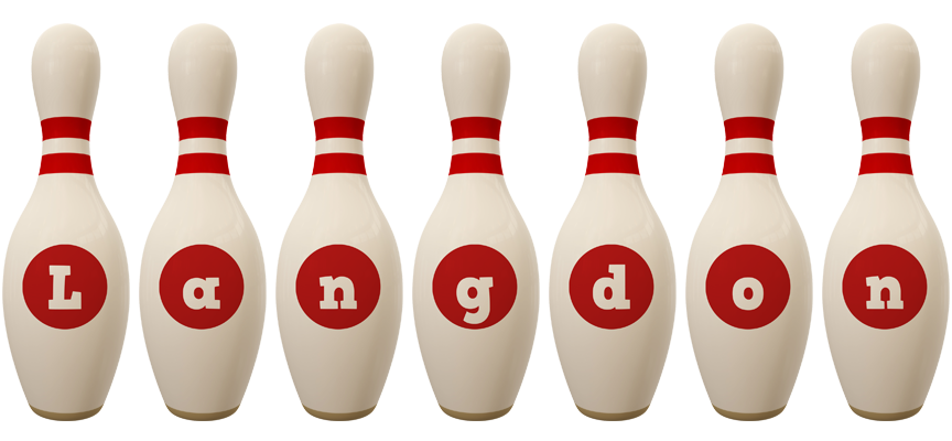 Langdon bowling-pin logo