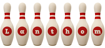 Lanthom bowling-pin logo