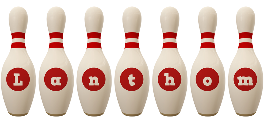 Lanthom bowling-pin logo