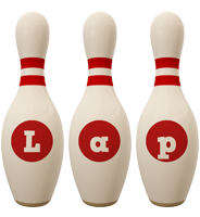 Lap bowling-pin logo