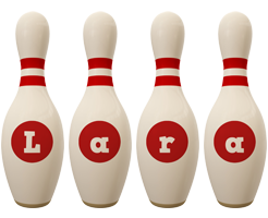 Lara bowling-pin logo
