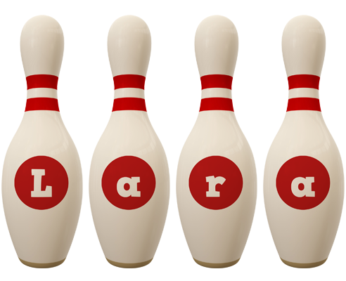Lara bowling-pin logo