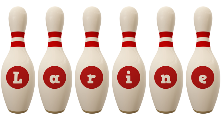 Larine bowling-pin logo