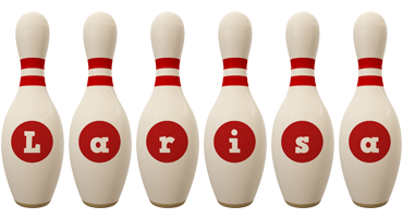 Larisa bowling-pin logo