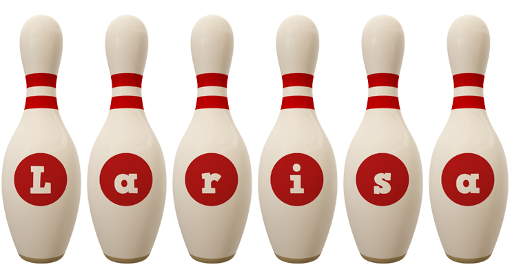 Larisa bowling-pin logo