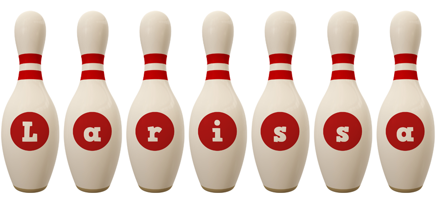 Larissa bowling-pin logo