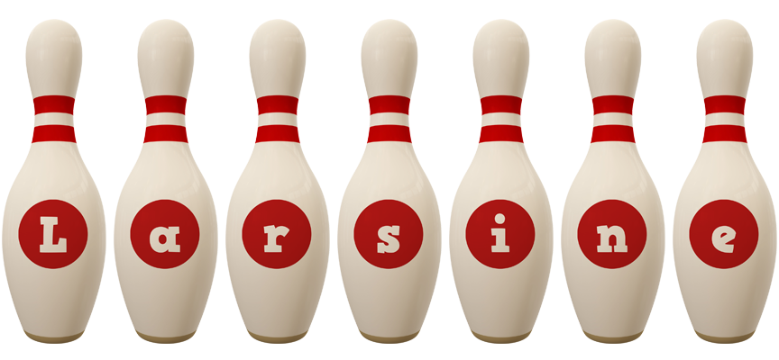 Larsine bowling-pin logo