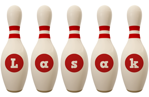 Lasak bowling-pin logo