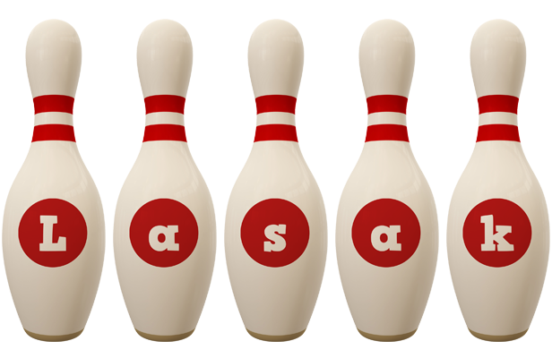 Lasak bowling-pin logo