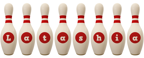 Latashia bowling-pin logo