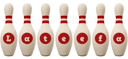 Lateefa bowling-pin logo