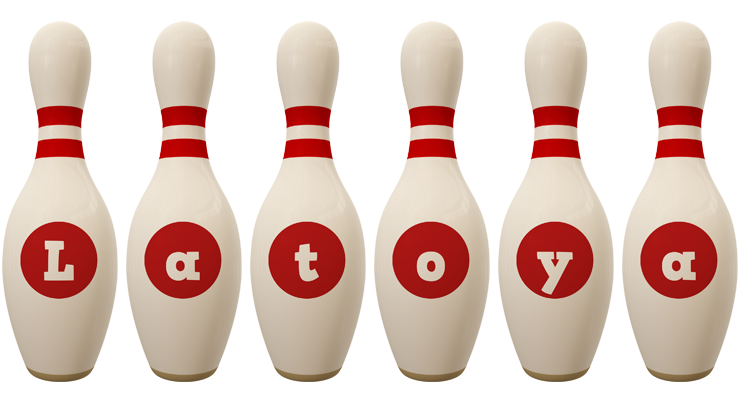 Latoya bowling-pin logo