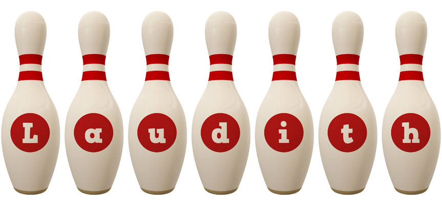 Laudith bowling-pin logo