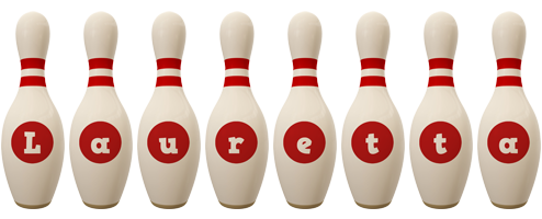 Lauretta bowling-pin logo