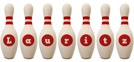 Lauritz bowling-pin logo