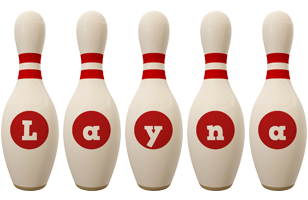 Layna bowling-pin logo