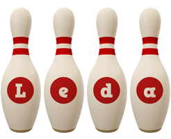 Leda bowling-pin logo