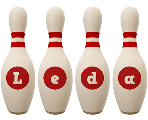 Leda bowling-pin logo