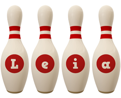 Leia bowling-pin logo