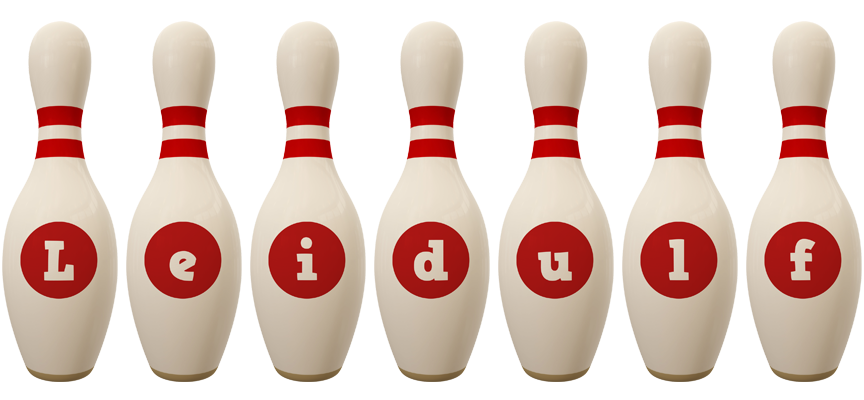 Leidulf bowling-pin logo