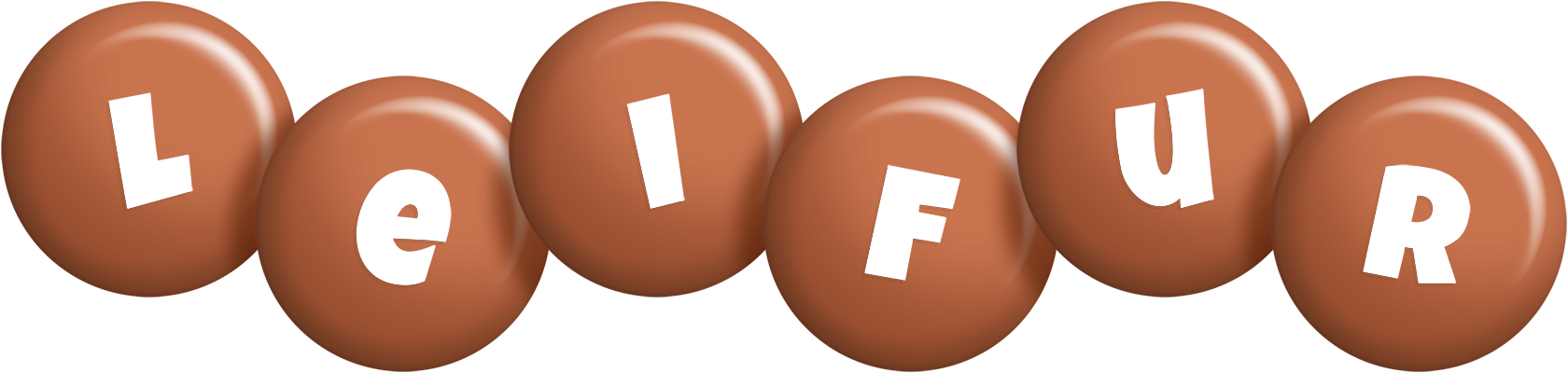 Leifur candy-brown logo