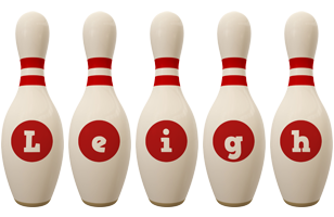 Leigh bowling-pin logo