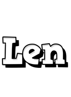 Len snowing logo