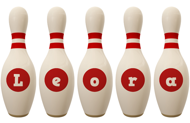 Leora bowling-pin logo