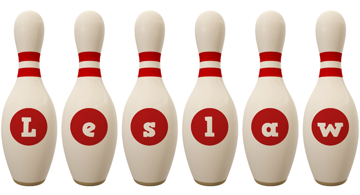 Leslaw bowling-pin logo