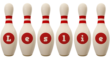 Leslie bowling-pin logo