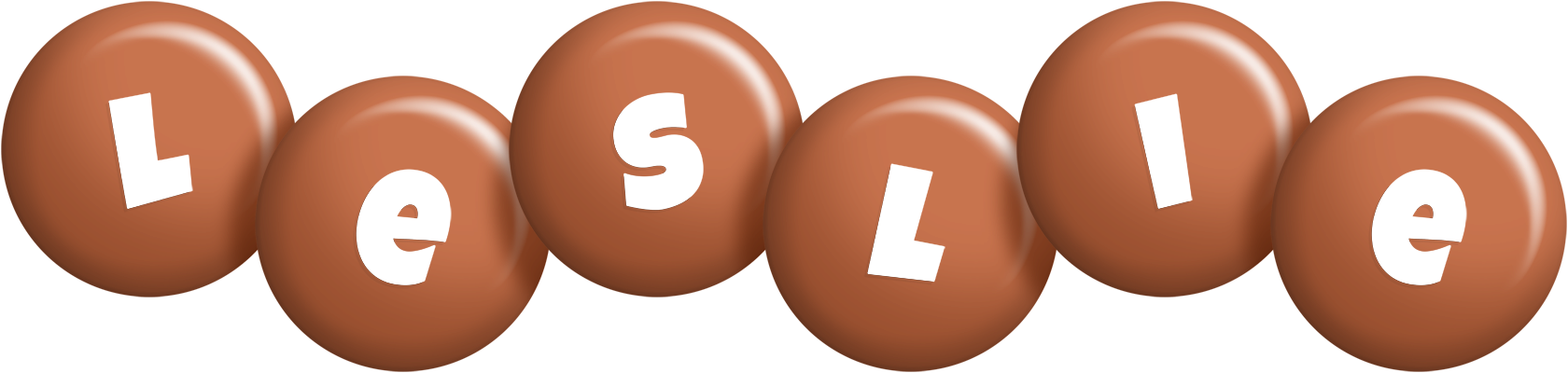 Leslie candy-brown logo
